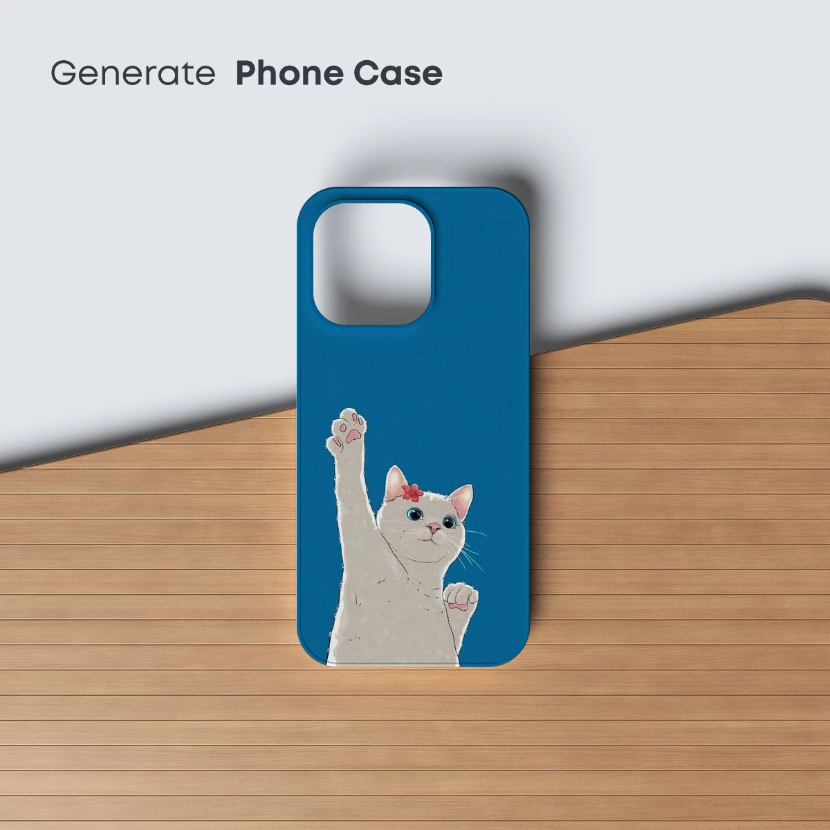 Cheerful Cat Waving: Whimsical Cartoon Art - Image 3