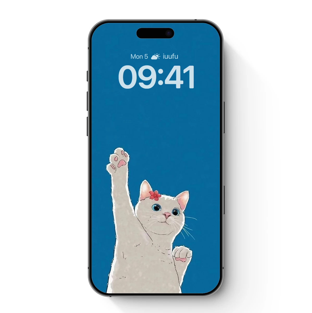 Cheerful Cat Waving: Whimsical Cartoon Art