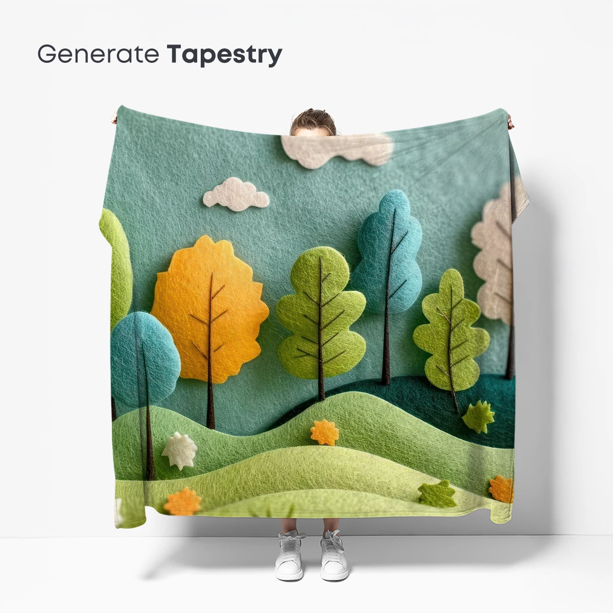 Felt Forest Whispers: A Textured Landscape Symphony - Image 5