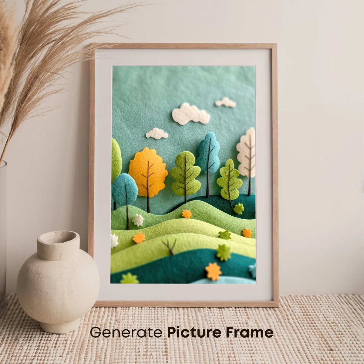 Felt Forest Whispers: A Textured Landscape Symphony - Image 7