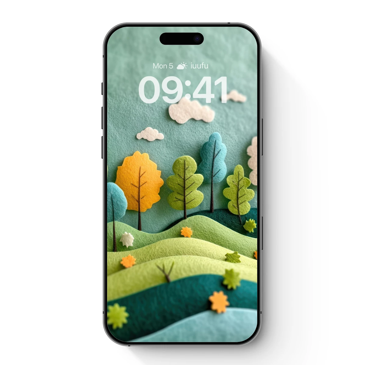 Felt Forest Whispers: A Textured Landscape Symphony