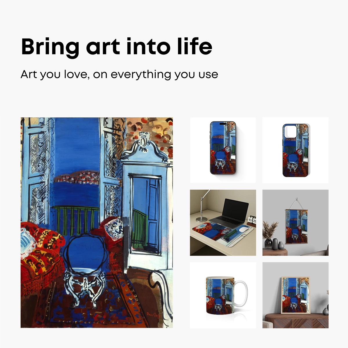 Dufy's Blue Balcony: A Vivid Mediterranean Dream - Image 2