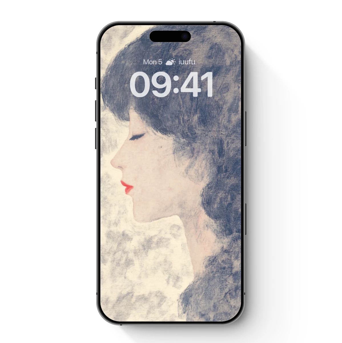 Elegant Profile in Blue: Art Deco Reverie