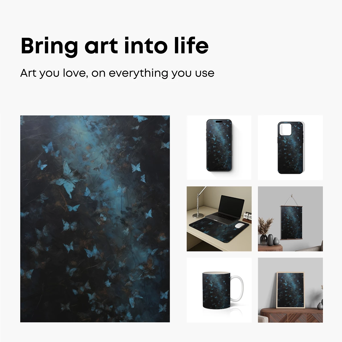 Ethereal Butterfly Swarm in Twilight Mist - Image 2