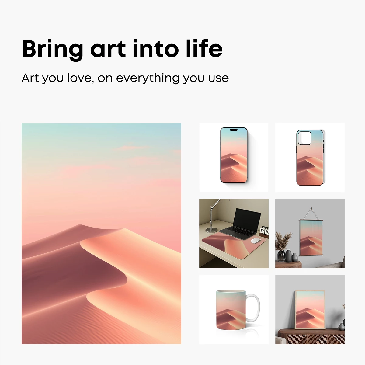 Desert Dunes at Dawn: A Pastel Symphony - Image 2