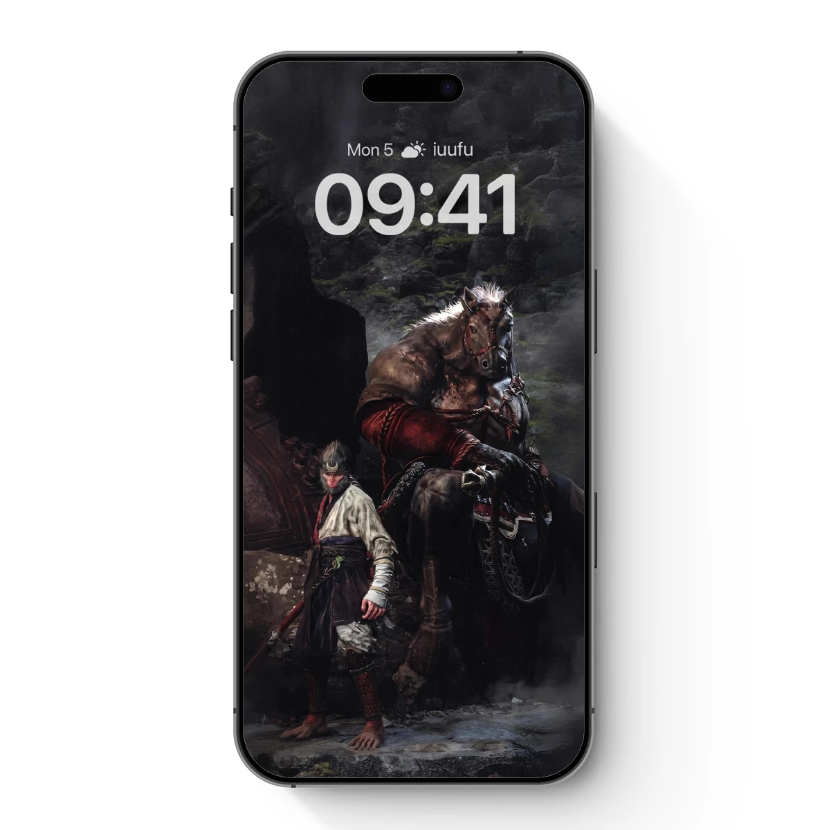 Epic Fantasy Warrior and Steed in Misty Mountains