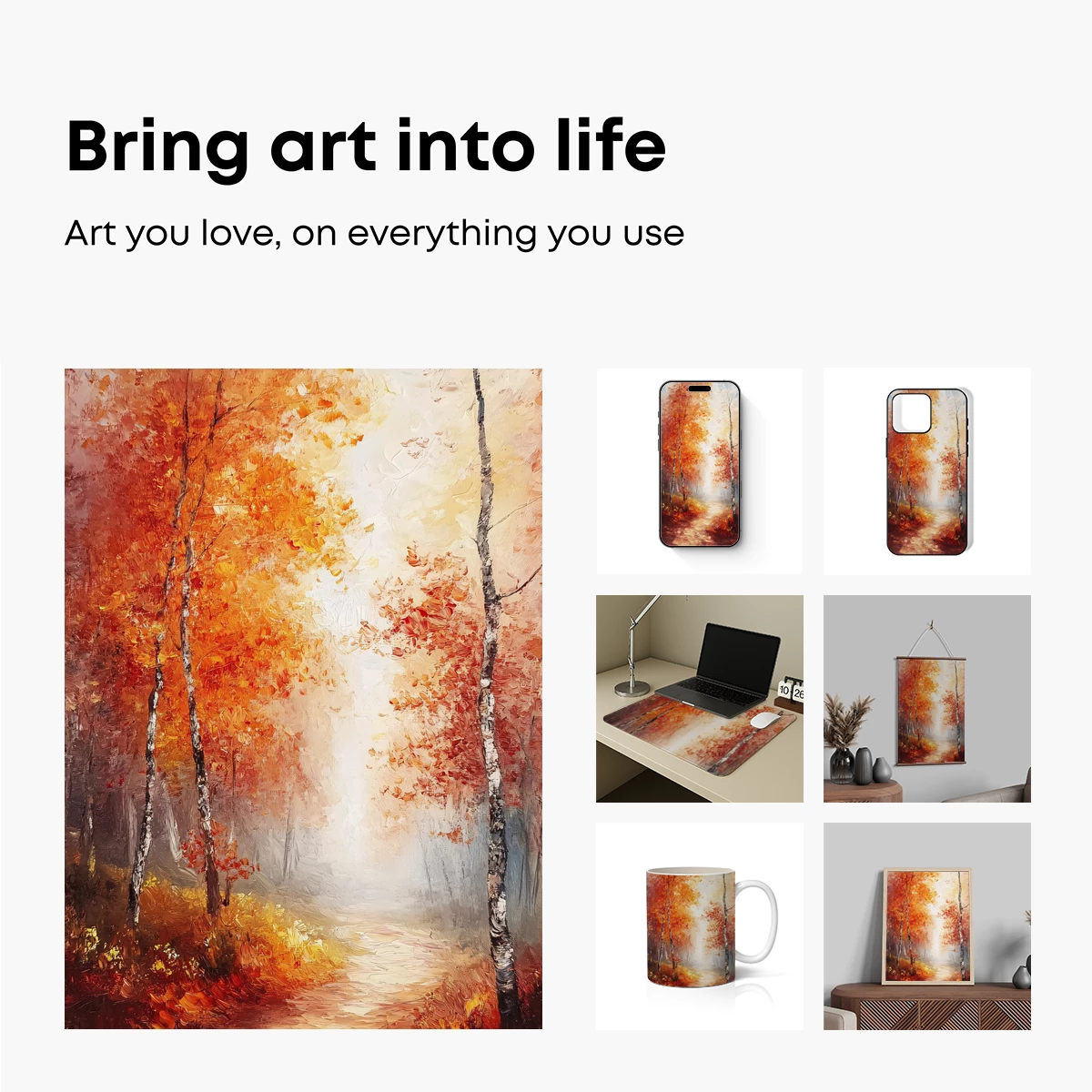 Autumnal Pathway in Impressionist Glow - Image 2