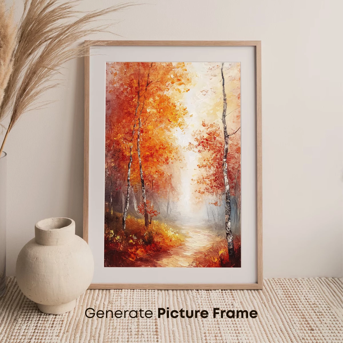 Autumnal Pathway in Impressionist Glow - Image 7