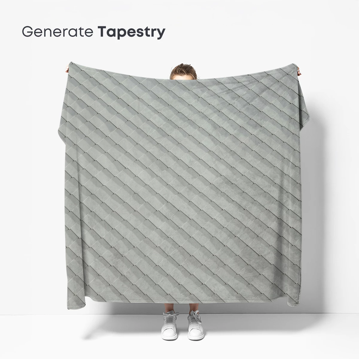 Diagonal Grid Elegance: Geometric Harmony in Soft Tones - Image 5