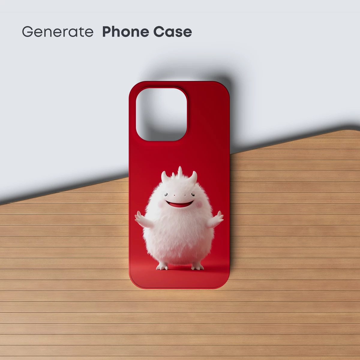 Fluffy White Monster with Joyful Expression - Image 3