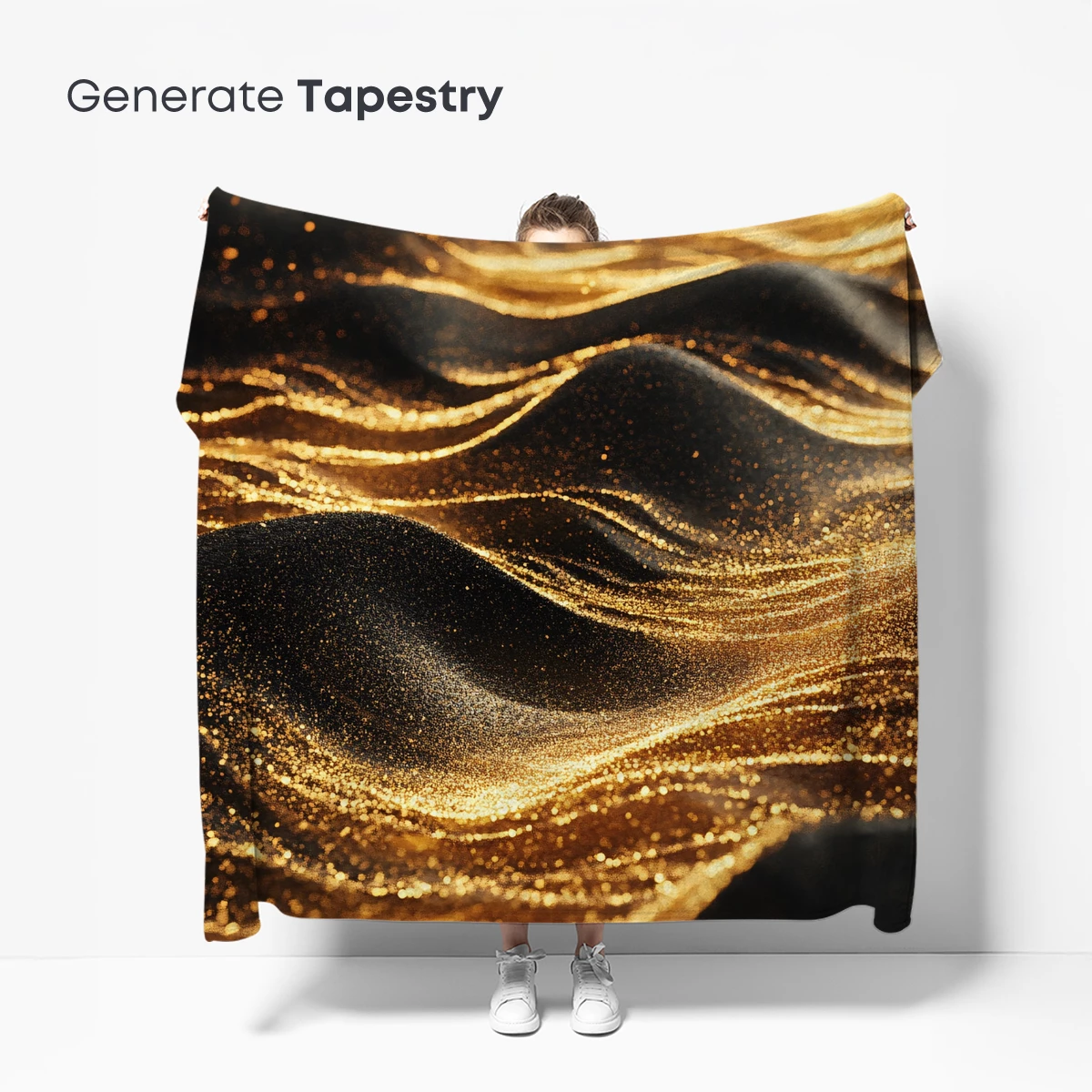 Golden Ripple Odyssey: Luxe Abstract Waves - Image 5