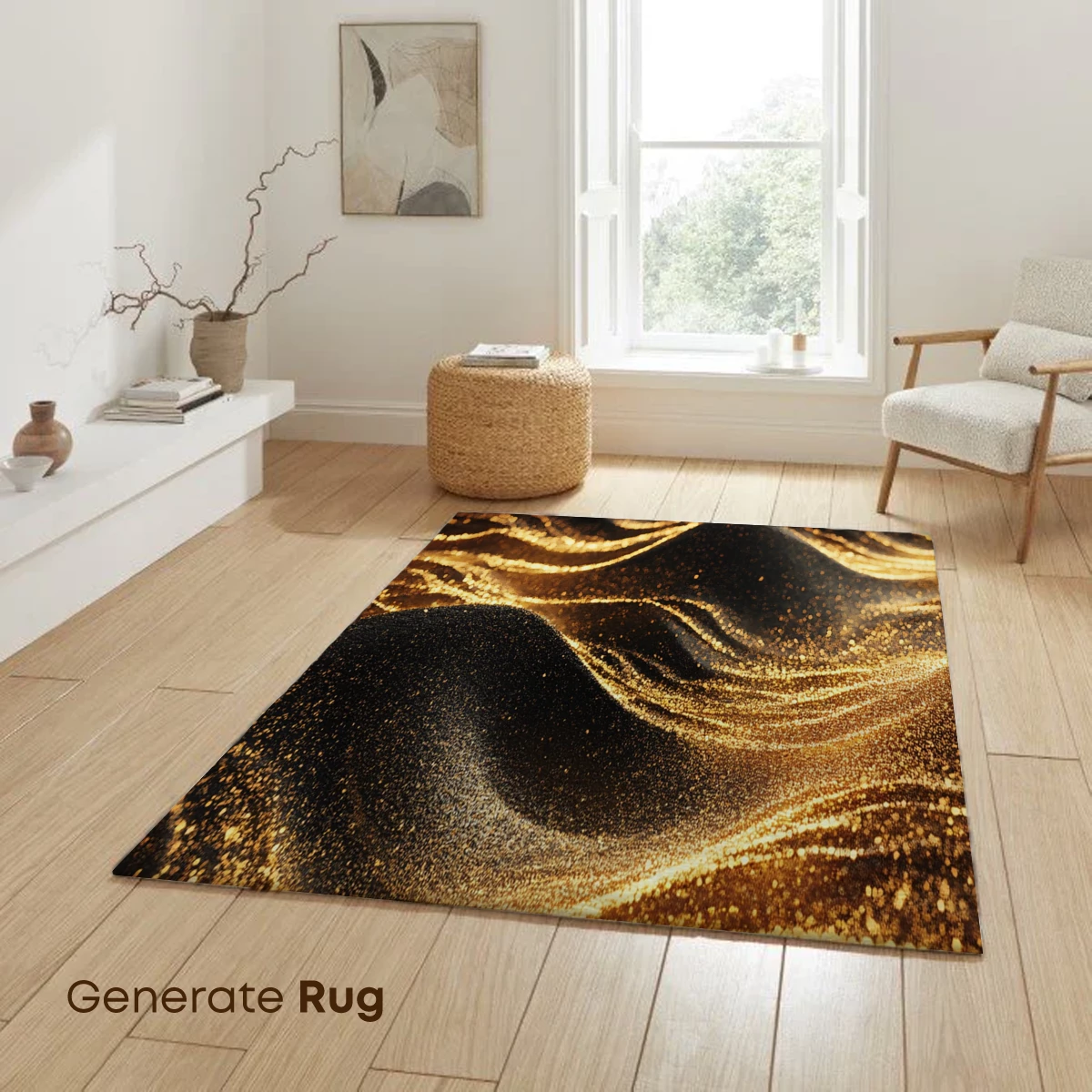 Golden Ripple Odyssey: Luxe Abstract Waves - Image 6