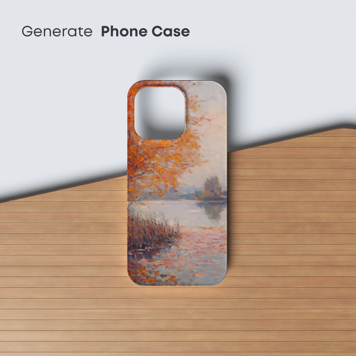 Autumn Reflections: Impressionist Lakeside Serenity - Image 3