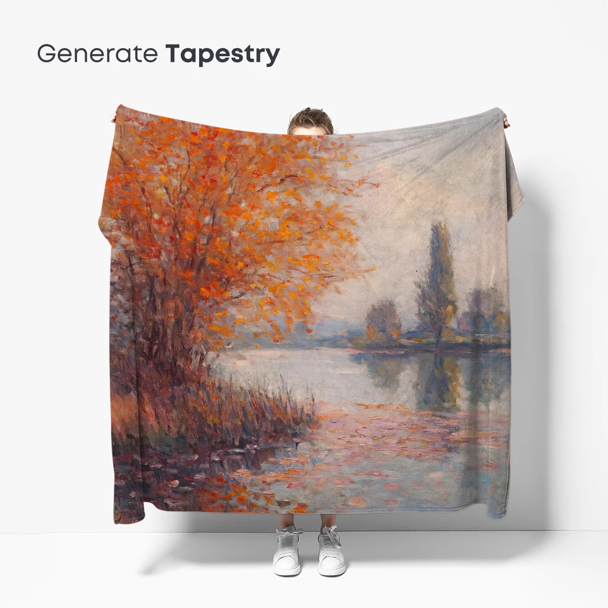 Autumn Reflections: Impressionist Lakeside Serenity - Image 5