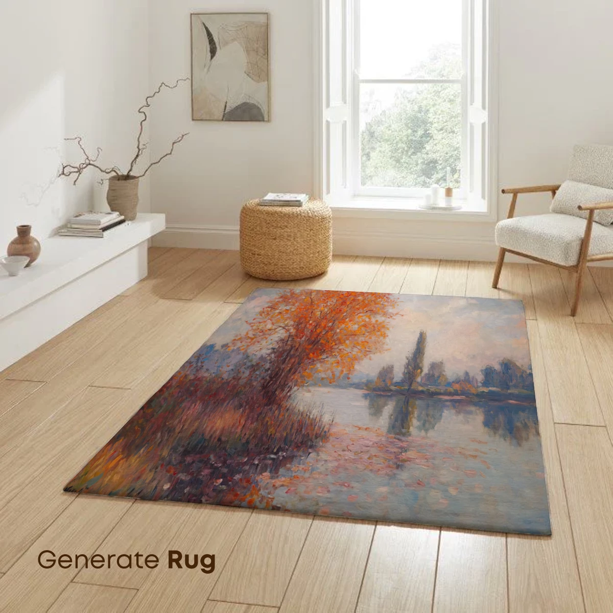 Autumn Reflections: Impressionist Lakeside Serenity - Image 6