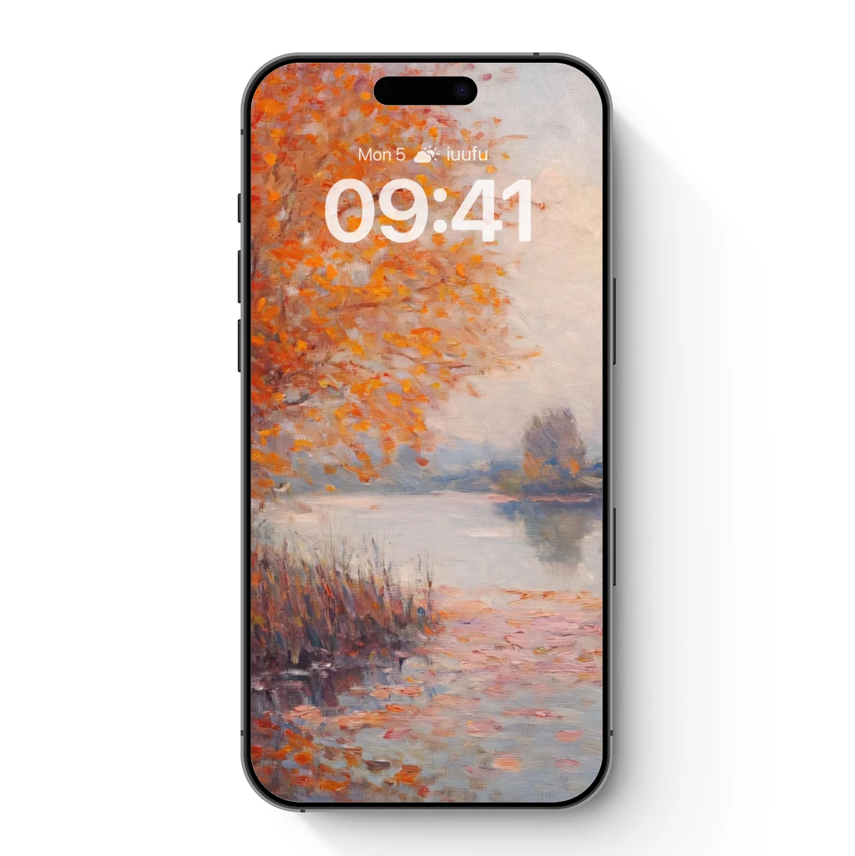 Autumn Reflections: Impressionist Lakeside Serenity