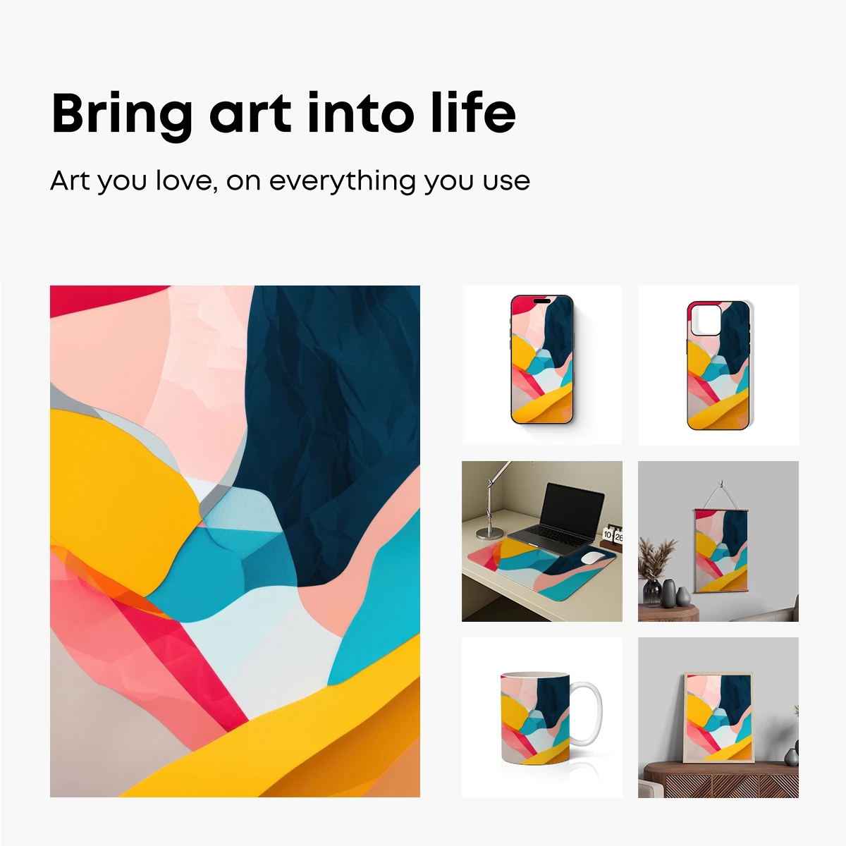 Geometric Symphony in Vivid Hues - Image 2