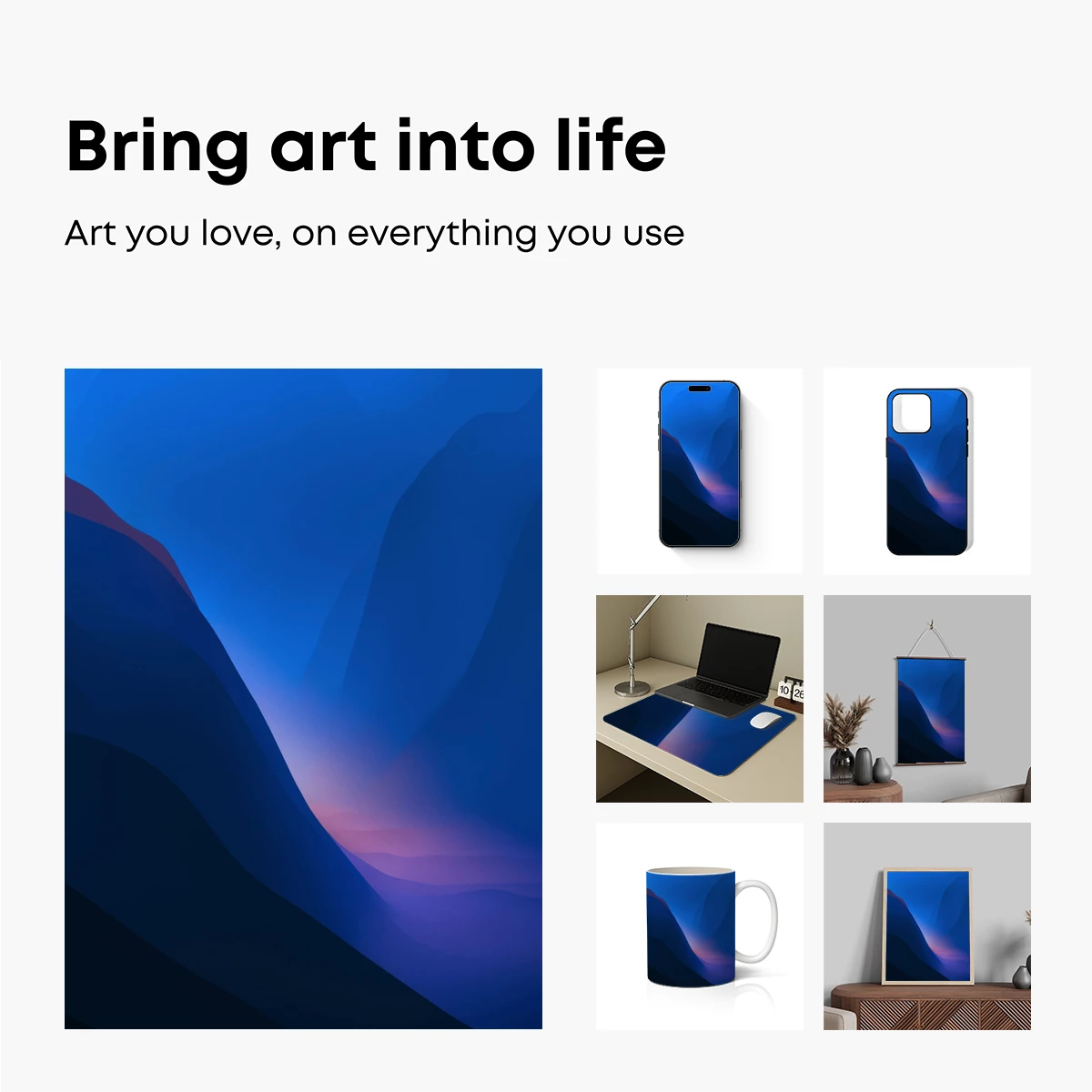 Blue Abyss: Abstract Mountain Odyssey - Image 2