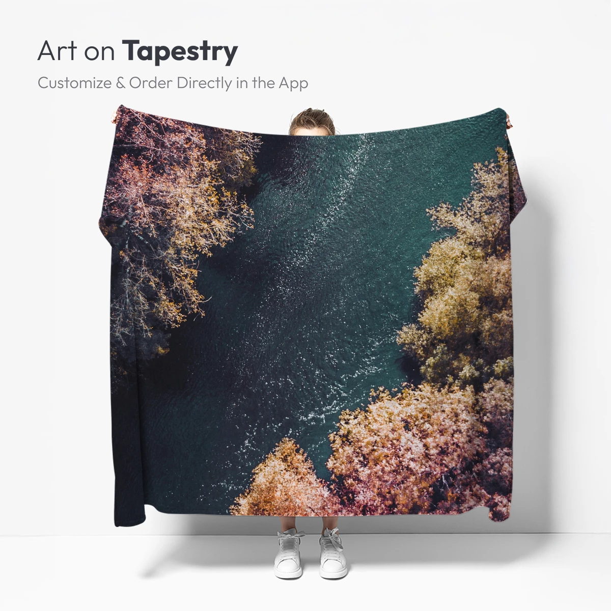 Autumn River Embrace: Aerial Symphony - Image 5