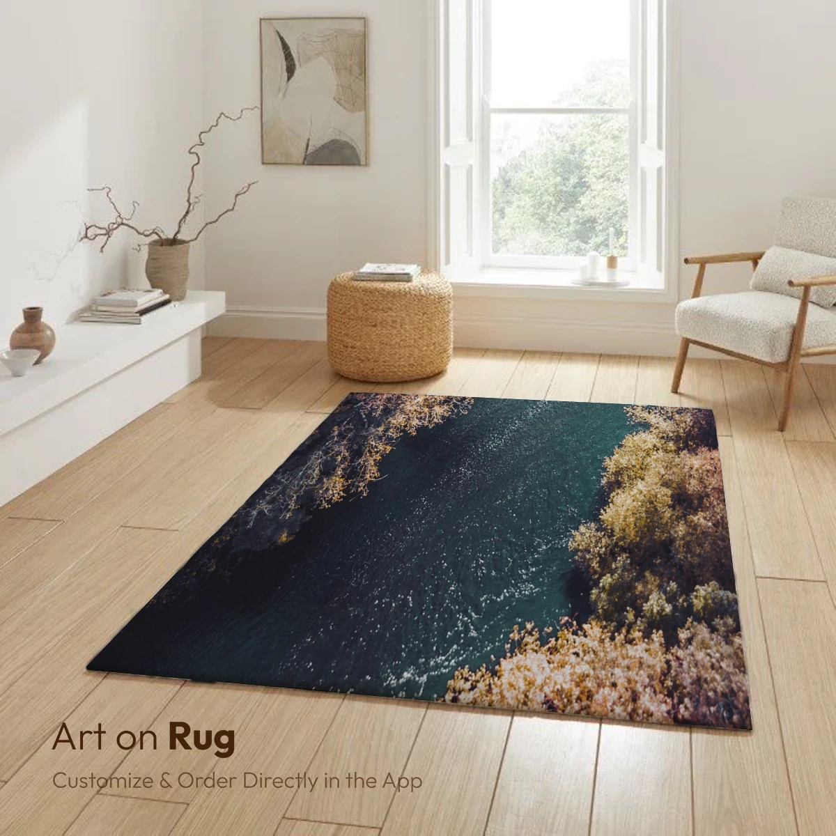 Autumn River Embrace: Aerial Symphony - Image 6