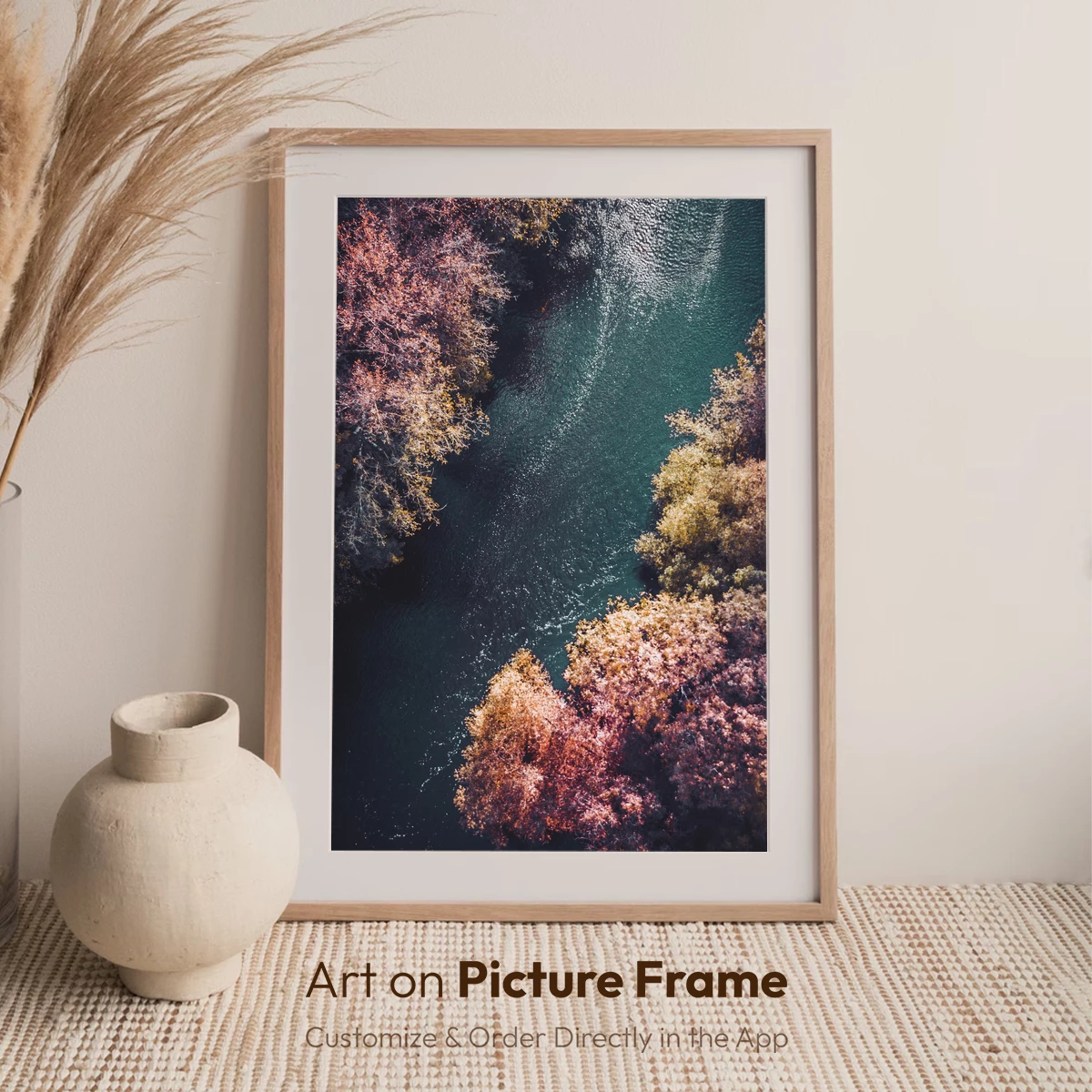 Autumn River Embrace: Aerial Symphony - Image 7