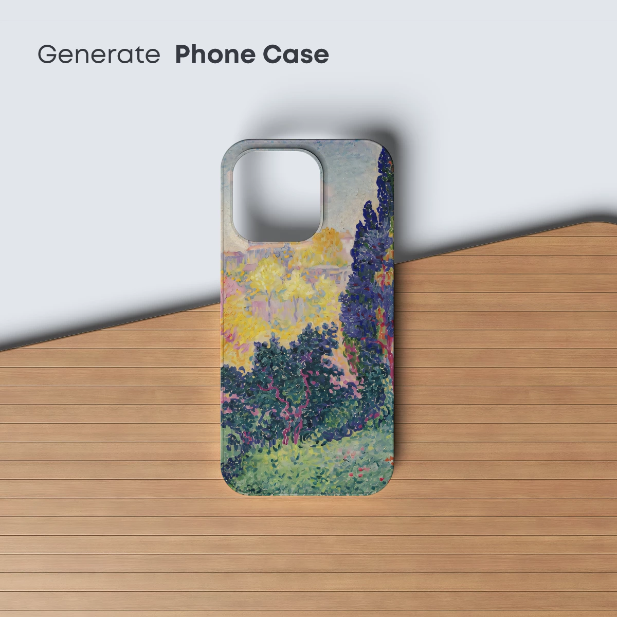 Impressionist Village Glow: Sunlit Trees and Dreamy Skies - Image 3