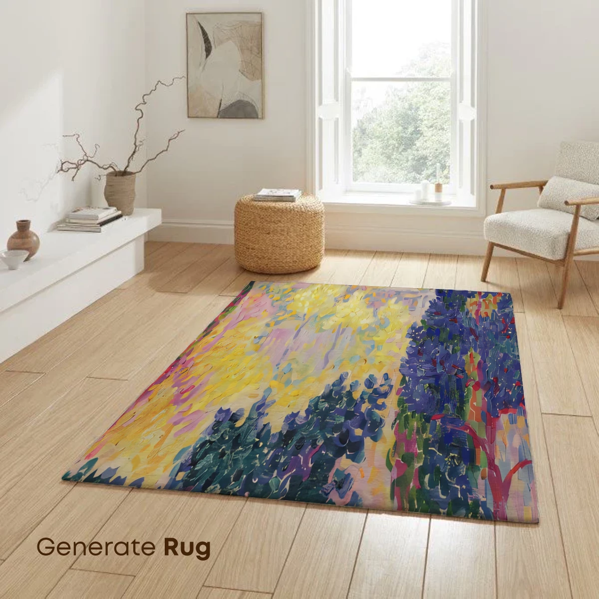 Impressionist Village Glow: Sunlit Trees and Dreamy Skies - Image 6