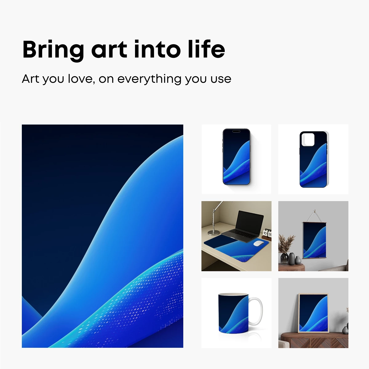 Blue Wave Elegance: Abstract Fluidity - Image 2