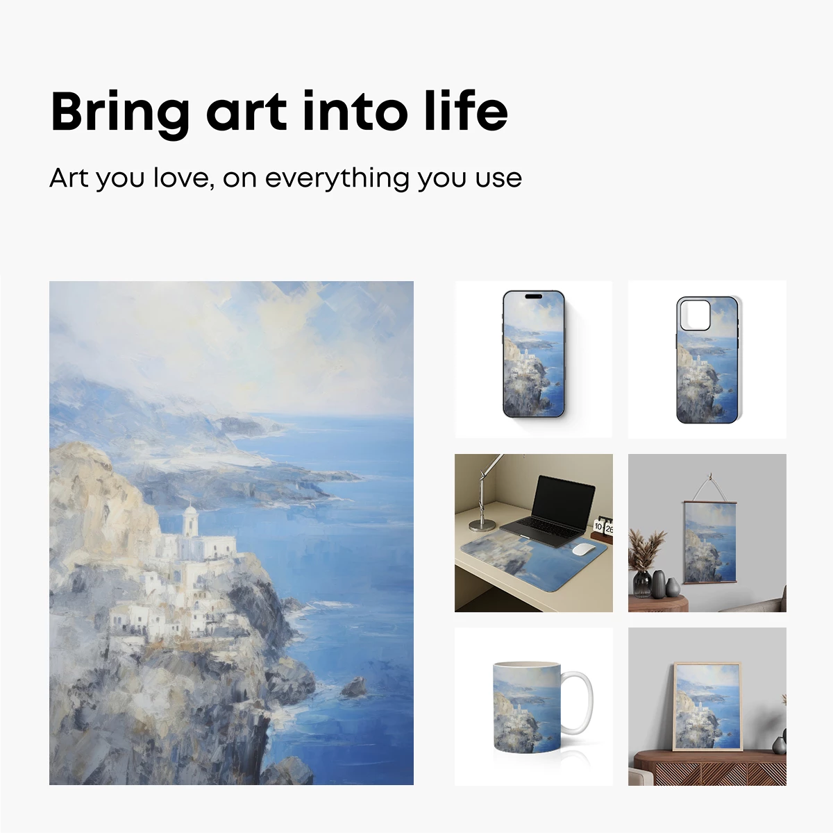 Cliffside Sanctuary: Coastal Serenity in Impressionist Brushstrokes - Image 2