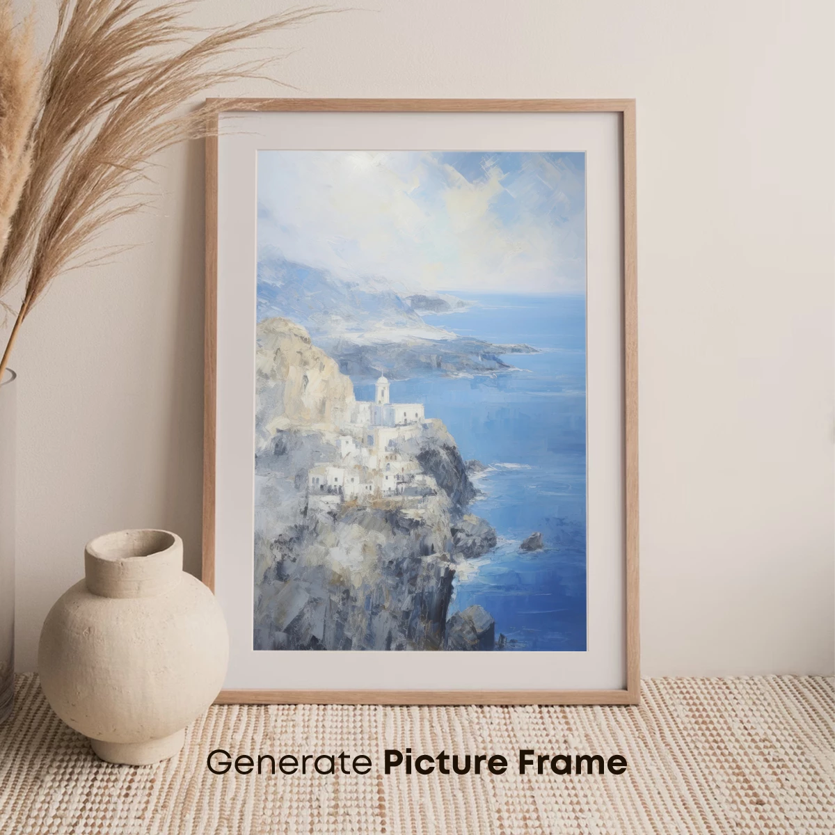 Cliffside Sanctuary: Coastal Serenity in Impressionist Brushstrokes - Image 7