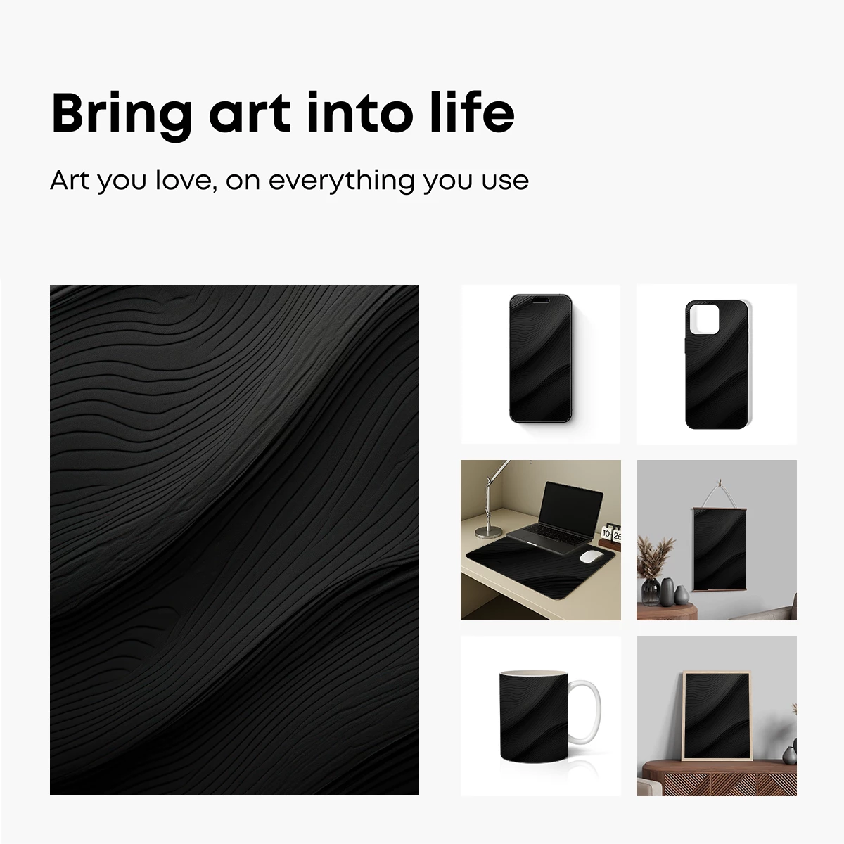 Elegant Black Waves: A Symphony of Shadows