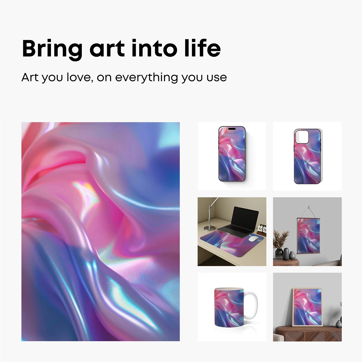 Iridescent Silk Waves: A Fluid Symphony in Pastel Hues - Image 2