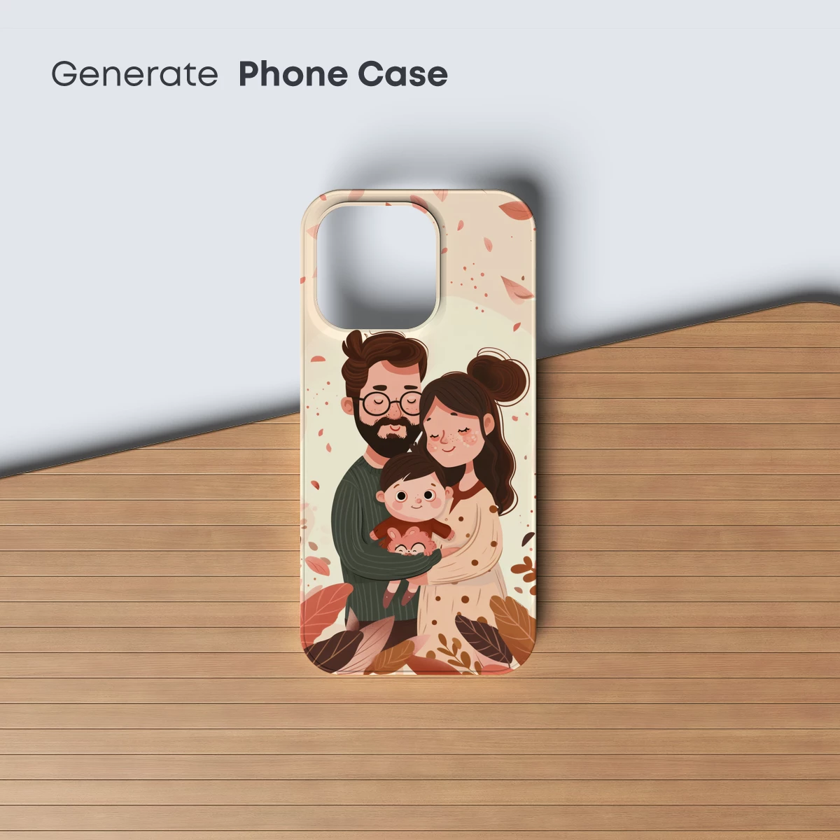 Autumnal Family Bliss: Whimsical Cartoon Harmony - Image 3