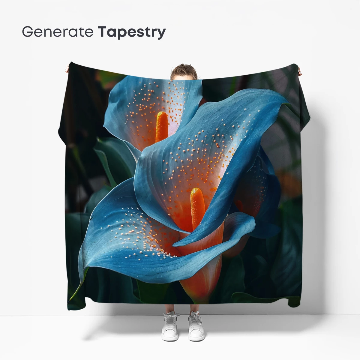 Azure Calla Lilies: Ethereal Bloom in Digital Artistry - Image 5