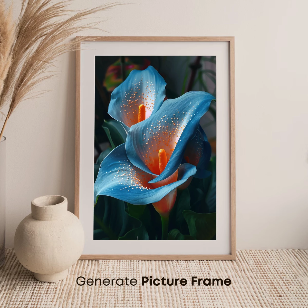 Azure Calla Lilies: Ethereal Bloom in Digital Artistry - Image 7