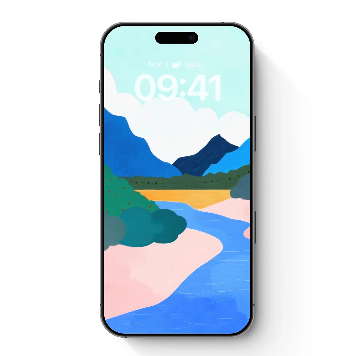 Abstract River's Journey Through Serene Mountains