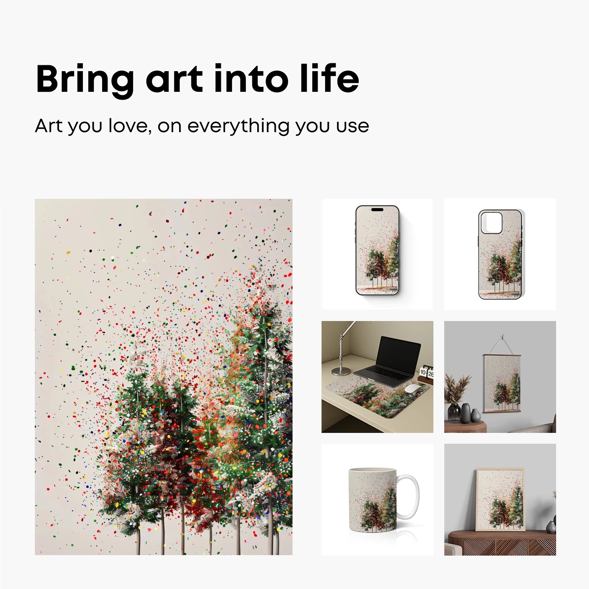 Confetti Forest: Festive Trees in a Whirlwind of Color - Image 2