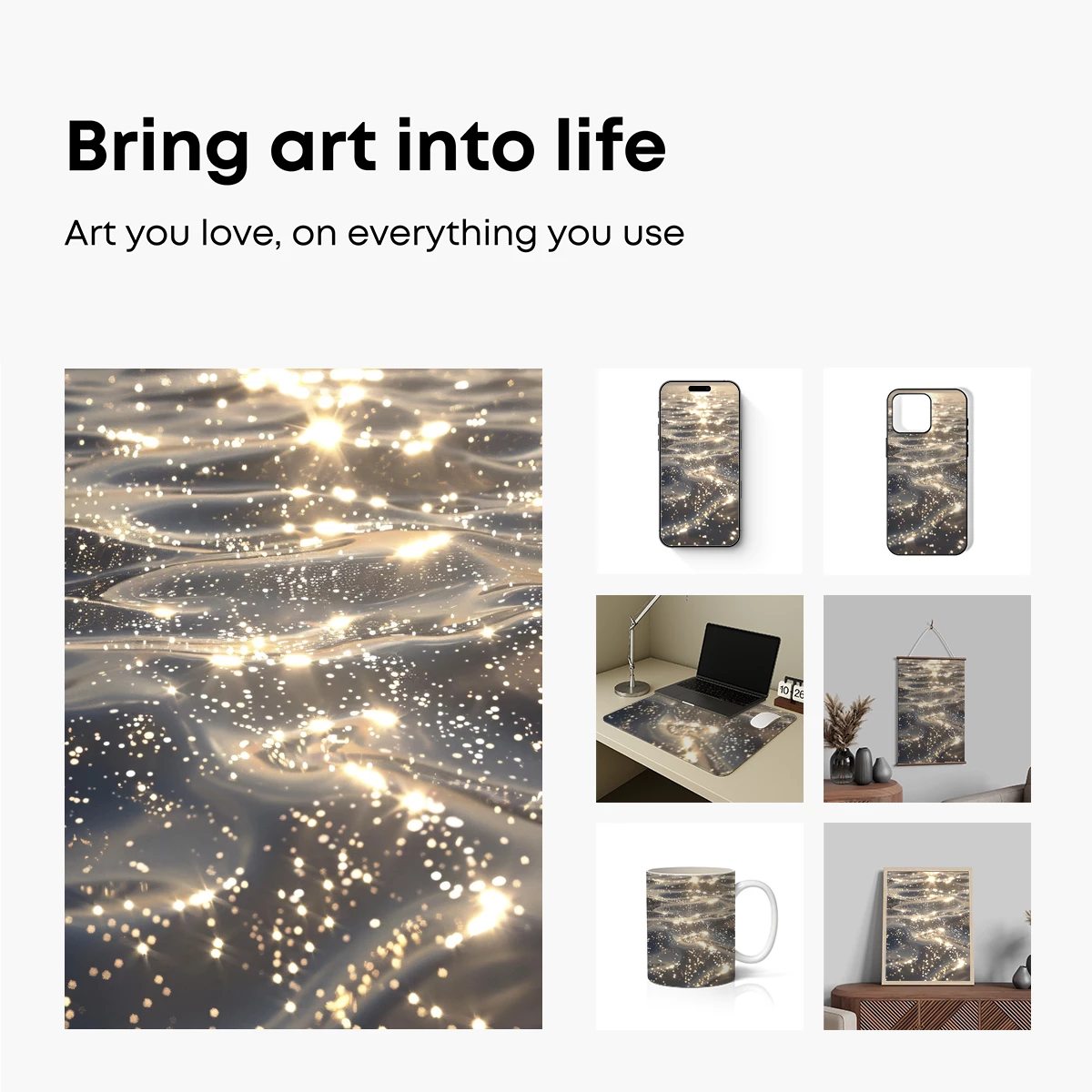 Golden Ripple Symphony: Sunlit Water Dance - Image 2