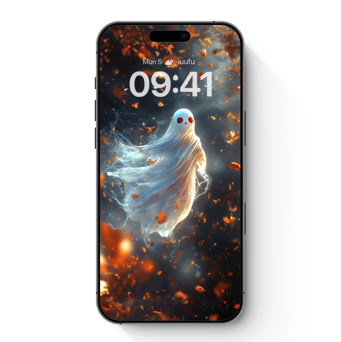 Ethereal Ghost Amidst Autumn Leaves