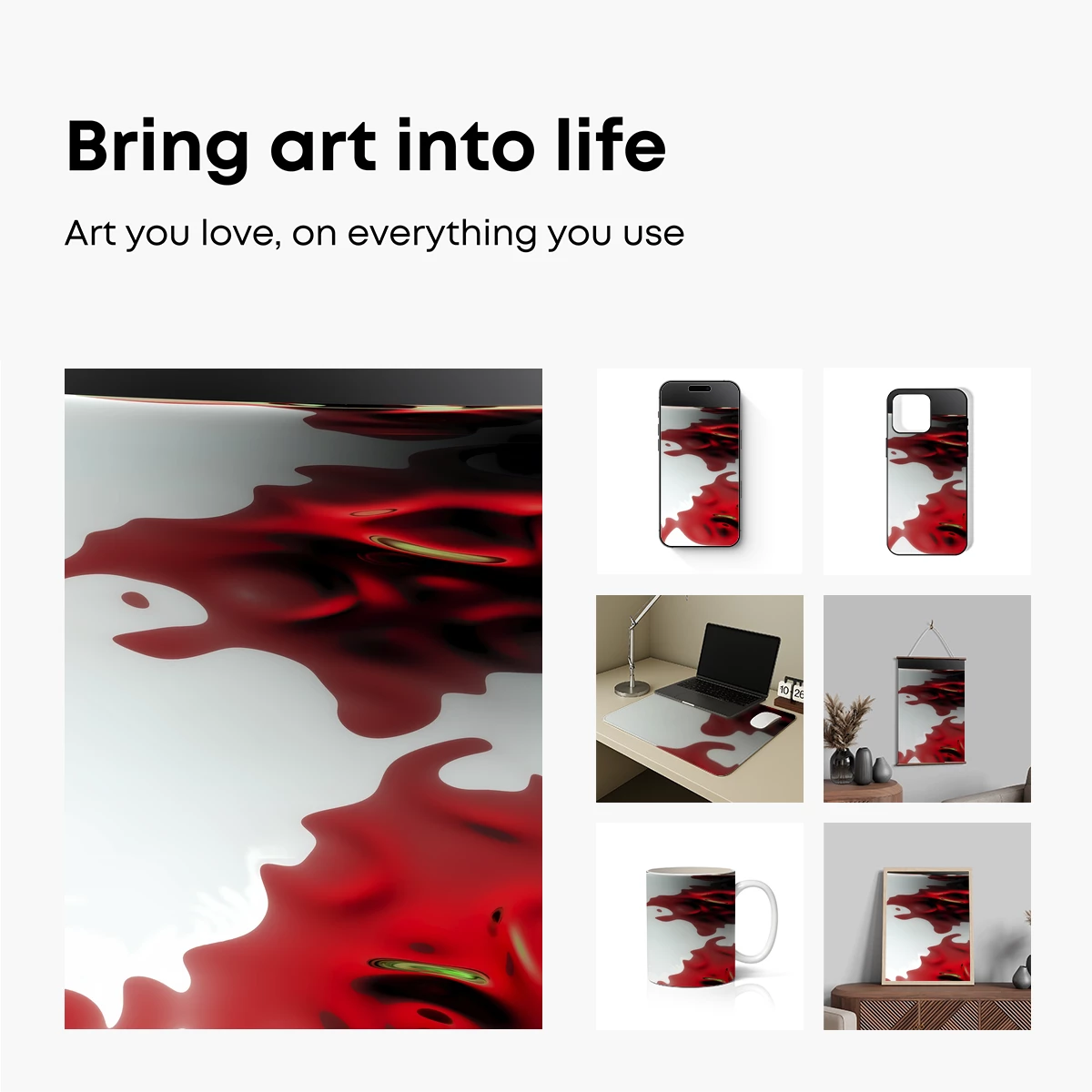 Crimson Tides: Abstract Fluid Artistry - Image 2