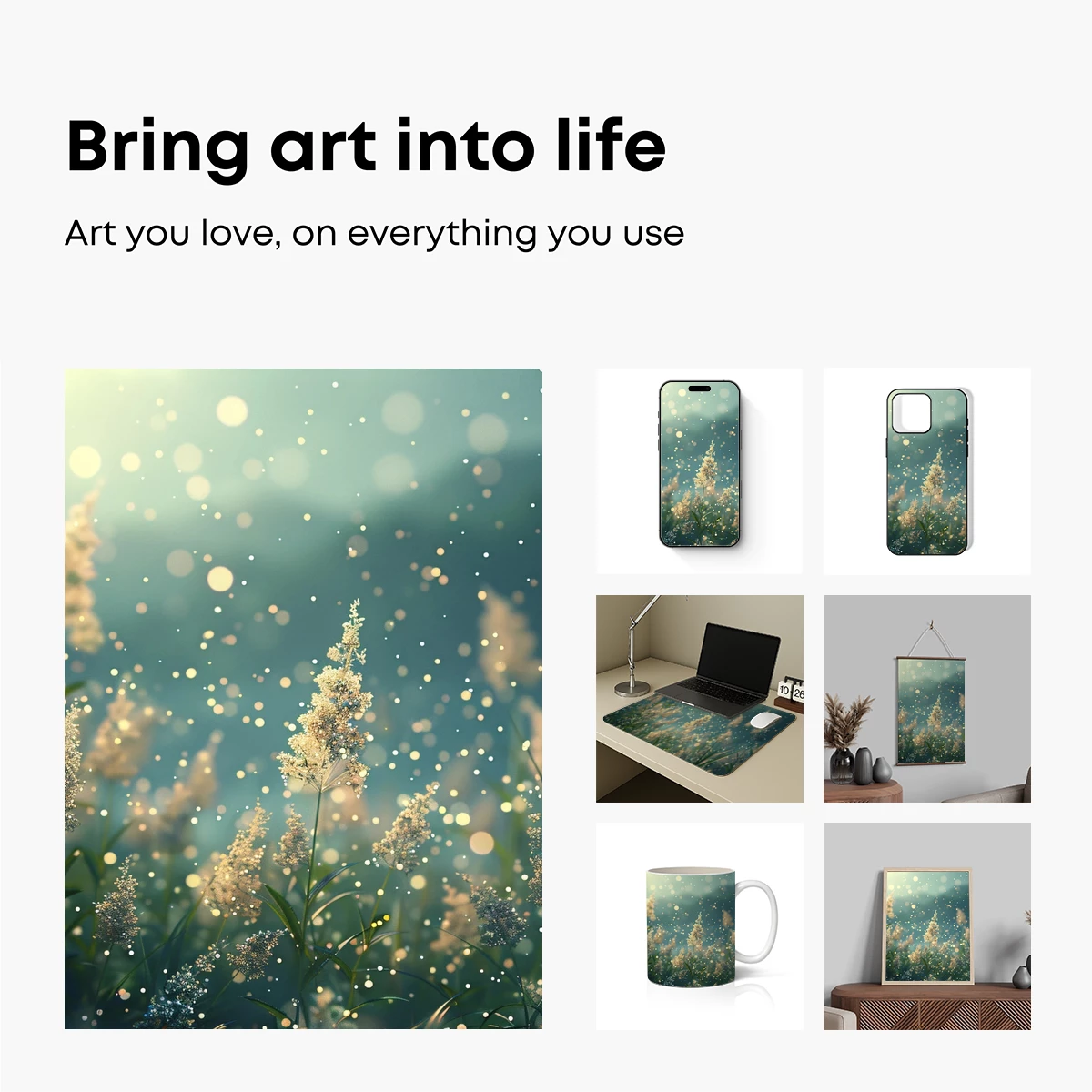 Enchanted Meadow Glow: Ethereal Flowers in Soft Light