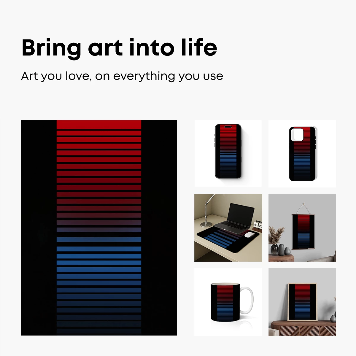 Gradient Symphony: Red to Blue Stripes - Image 2