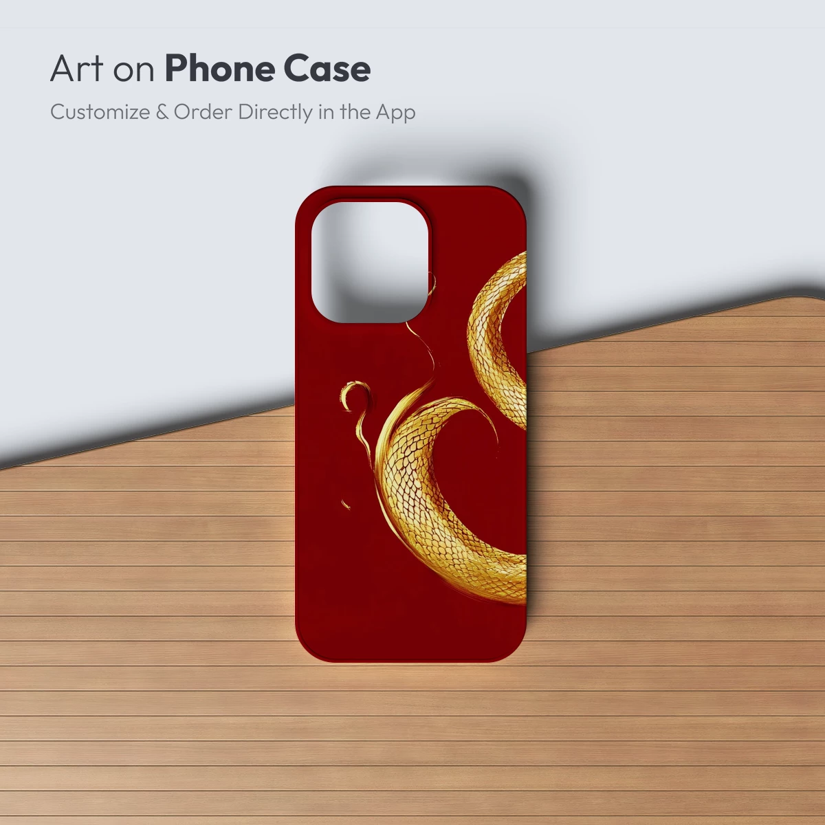 Golden Serpent's Elegance: Mystical Dragon Art - Image 3