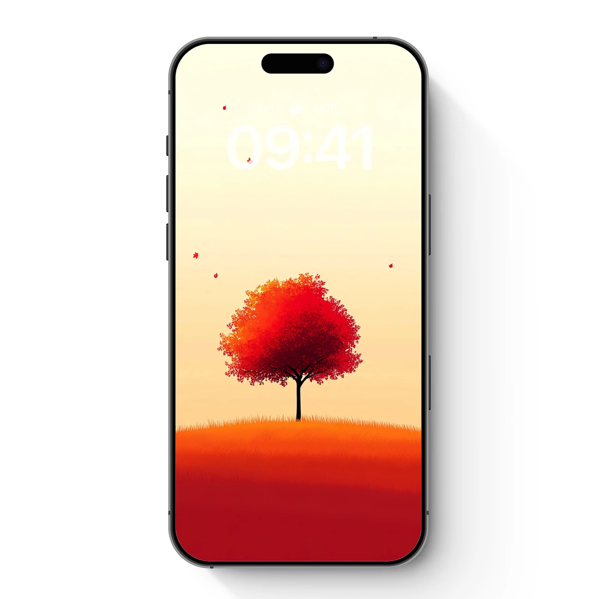 Autumn Solitude: A Blaze of Red Leaves