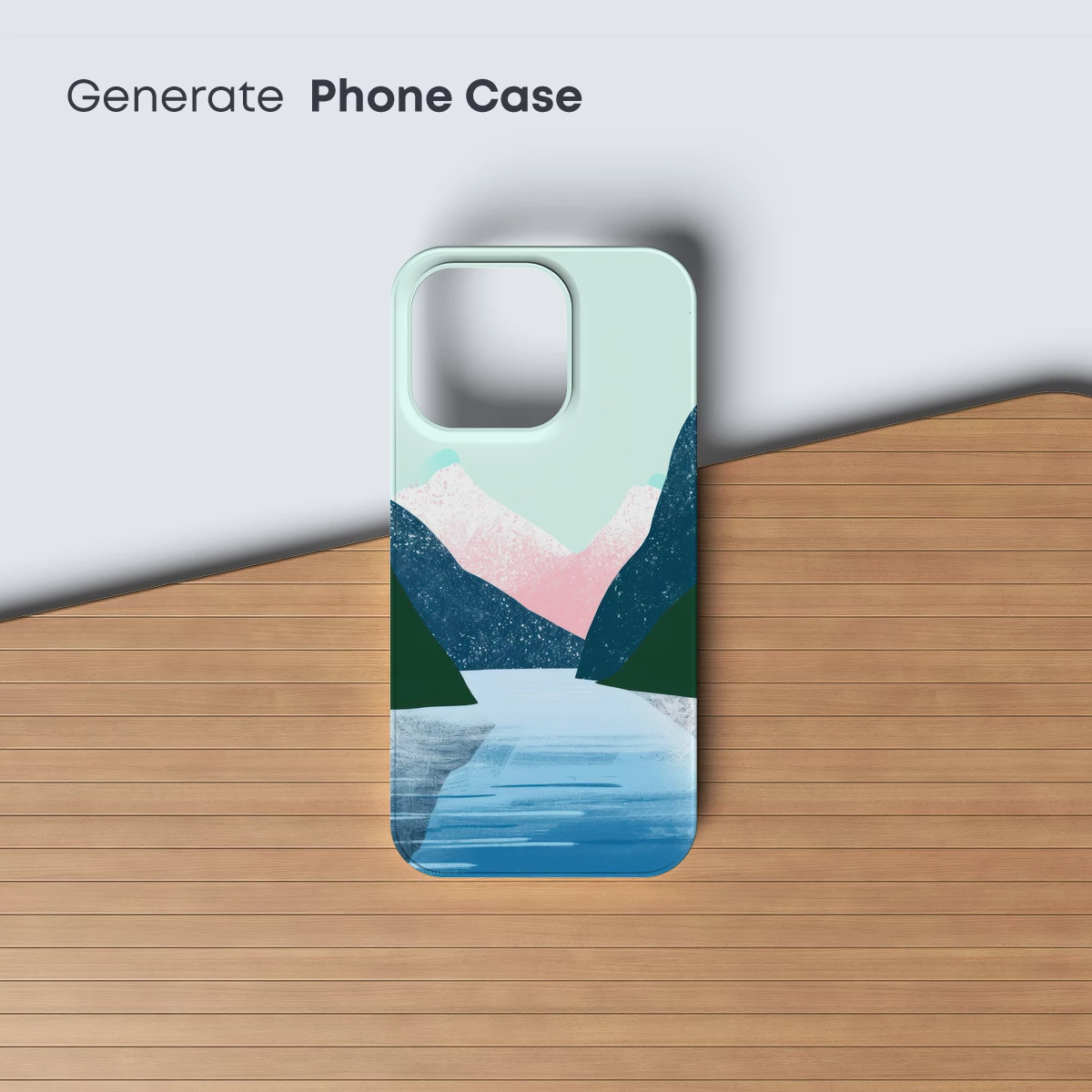 Abstract Alpine Serenity: Geometric Mountain Reflections - Image 3