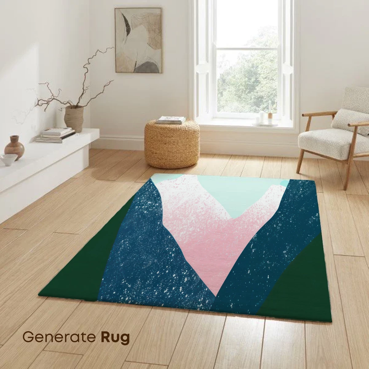 Abstract Alpine Serenity: Geometric Mountain Reflections - Image 6