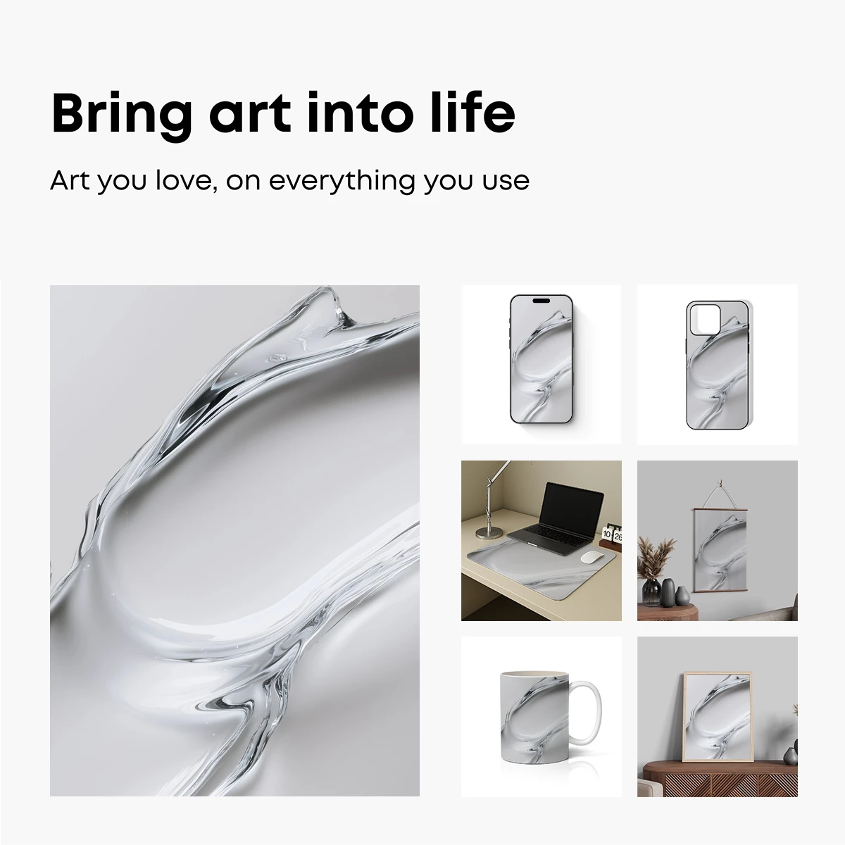 Elegant Water Sculpture: Frozen Flow - Image 2