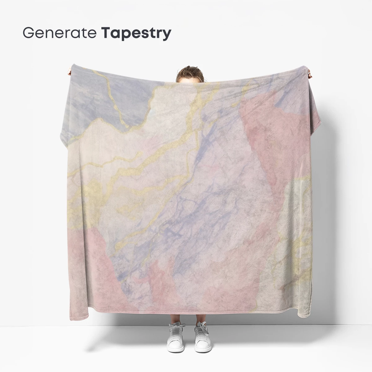 Ethereal Marble Veins: Pastel Fusion with Golden Threads - Image 5