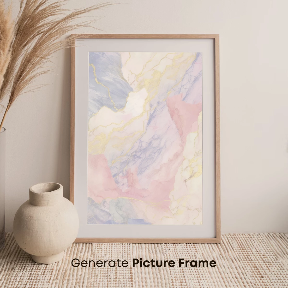 Ethereal Marble Veins: Pastel Fusion with Golden Threads - Image 7