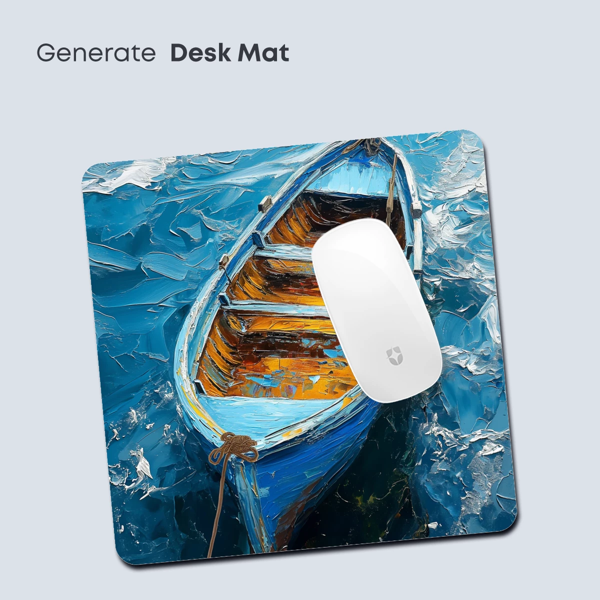 Blue Rowboat on Turquoise Waves - Image 4